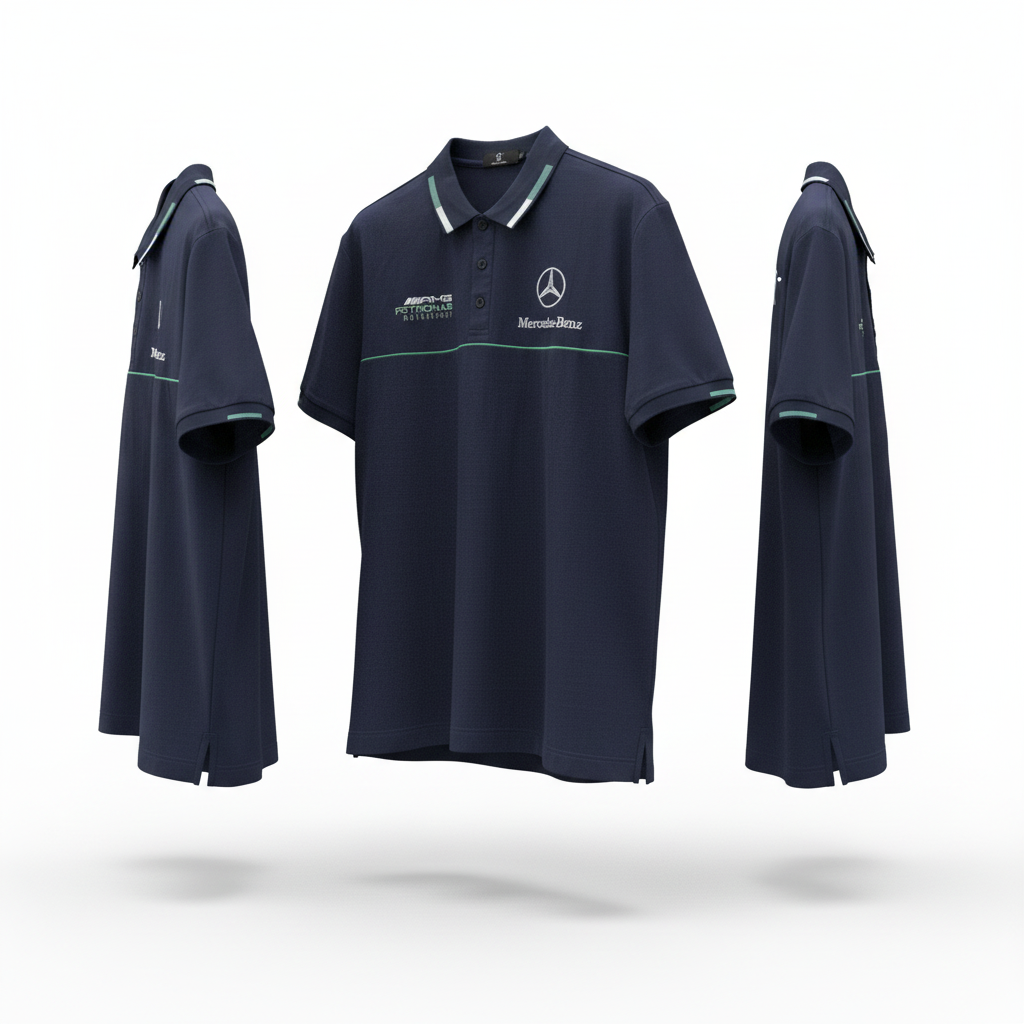 Camiseta Importada Mercedes Benz Azul oscura