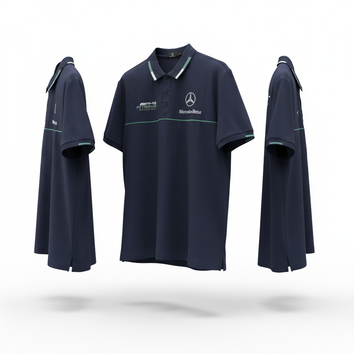 Camiseta Importada Mercedes Benz Azul oscura