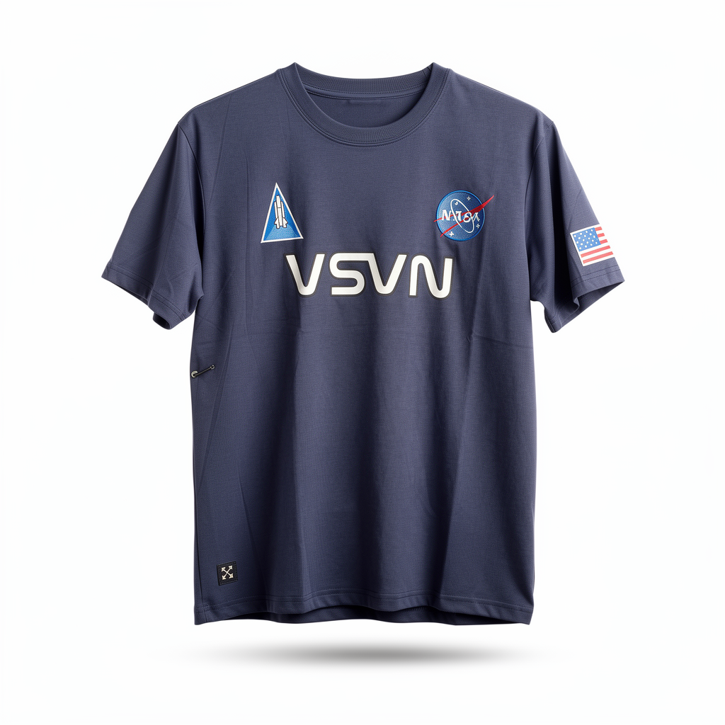 Camiseta Importada Nasa Azul aguamarina